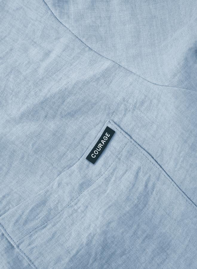 Take Two Men Light Blue Solid Shirt and Pants Co-ords - Image 4