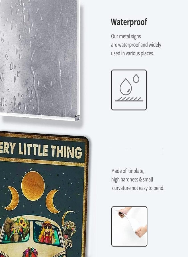 Fmcmly Every Little Thing is Gonna Be Alright Vintage Tin Signs Hippie Boho Wall Art Encouragement Gifts for Women Home Kitchen Office Bedroom Living Room Cafes Wall Decor 8x12 Inch - Image 3
