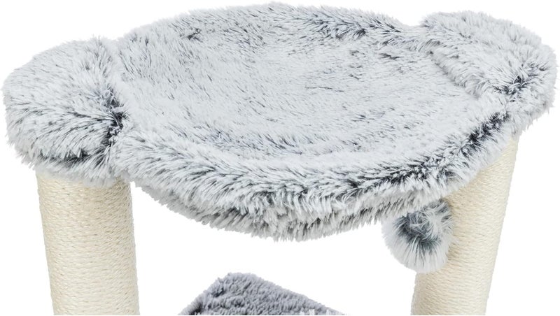 TRIXIE Adra Cat Tree with Brush Scratching Posts Hammock Dangling Cat Toy Gray - Image 5