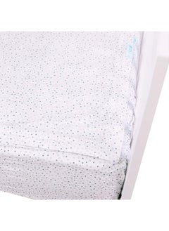 QUICKZIP QuickZip Easy Change Crib Sheet with Wraparound Total Security Base, Gray Dot  - Image 1