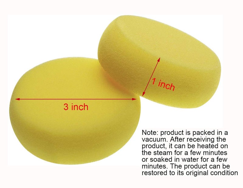 Penta Angel Round Sponges 6pcs 3inch Yellow Painting Sponges Synthetic Artist Sponge Watercolors Sponge for Art & Craft Pottery Clay Cleaning Ceramics Wall - Image 2