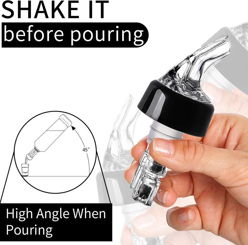LINALL Automatic Measured Bottle Pourers Pack of 12 Liquor Bottle Pourers 1 oz (30 mL) Quick Shot Spirit Measure Wine Pourer Spouts Drinks Wine Cocktail Whiskey Dispenser Bartender Home Bar Tools (12pcs) - Image 5