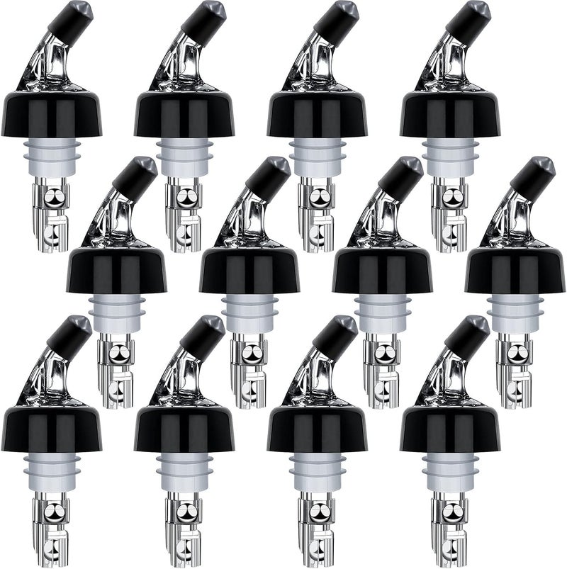 LINALL Automatic Measured Bottle Pourers Pack of 12 Liquor Bottle Pourers 1 oz (30 mL) Quick Shot Spirit Measure Wine Pourer Spouts Drinks Wine Cocktail Whiskey Dispenser Bartender Home Bar Tools (12pcs) - Image 1