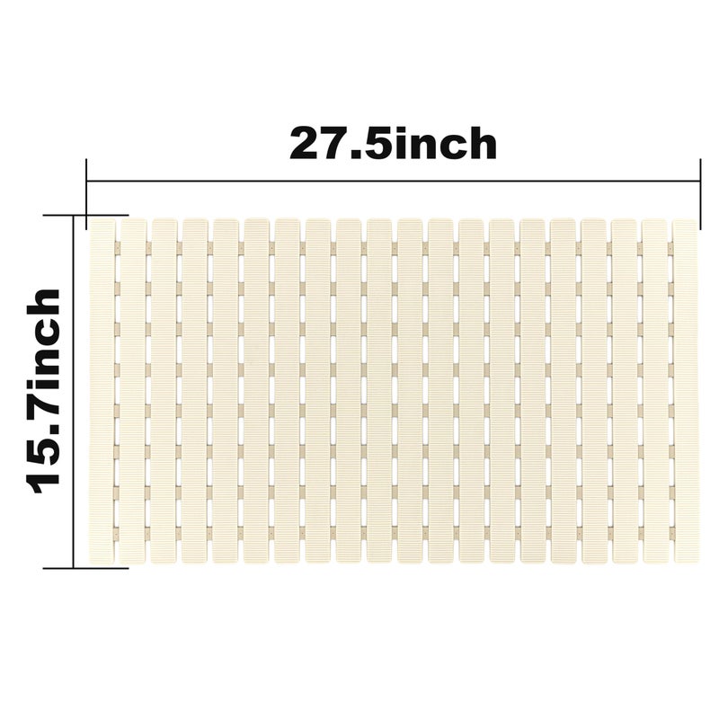 BEMISO BEMISO Shower Mat Non Slip Bathtub Mat with Suction Cups and Drain Holes 27.5 x15.7 Inch Bath Mat for Tub & Shower.Easy Dry,Easy to Cut,Eco-Friendly - Image 5
