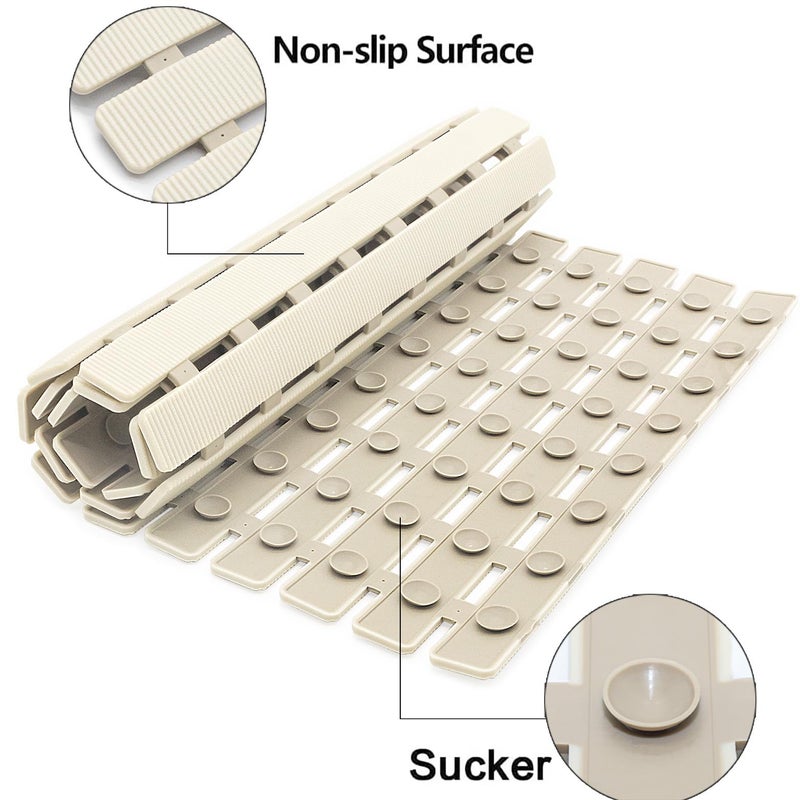BEMISO BEMISO Shower Mat Non Slip Bathtub Mat with Suction Cups and Drain Holes 27.5 x15.7 Inch Bath Mat for Tub & Shower.Easy Dry,Easy to Cut,Eco-Friendly - Image 2