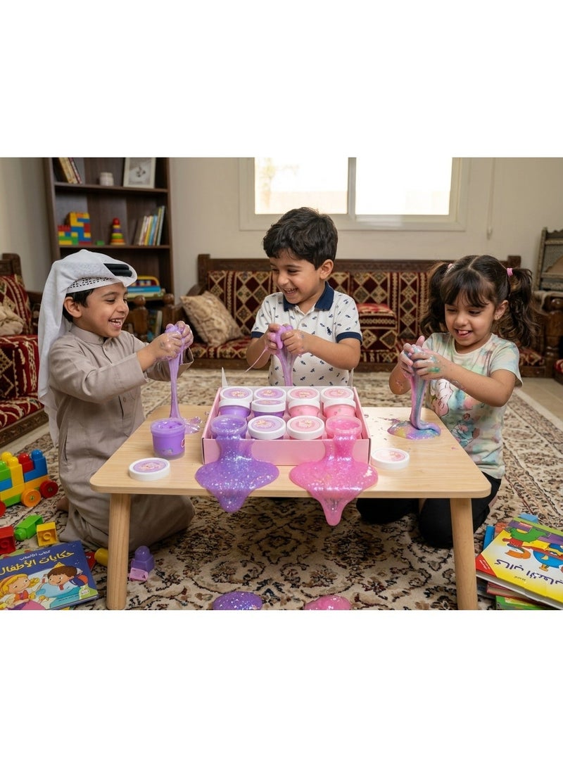 STORE 7 12-Piece Creamy Foam Slime Set for Kids – Pastel Color Soft Non-Sticky Stretchy Slime in Cup Containers, Sensory Moldable Putty for Creative Play & Stress Relief - Image 3