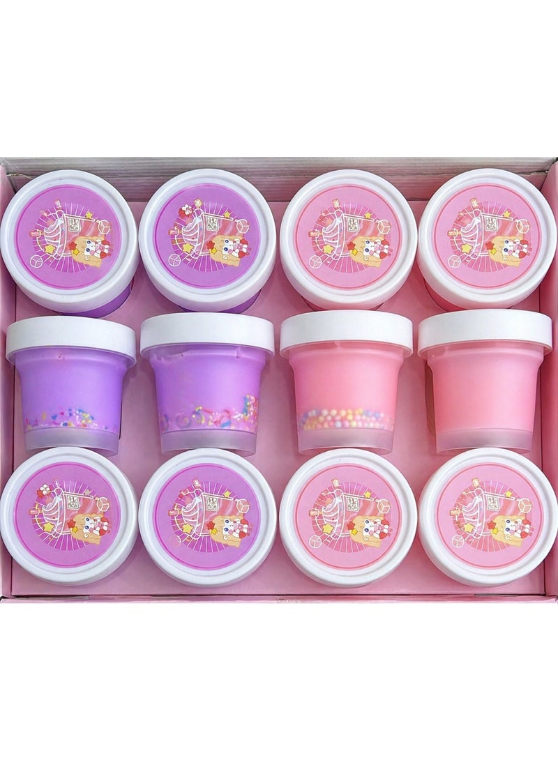 STORE 7 12-Piece Creamy Foam Slime Set for Kids – Pastel Color Soft Non-Sticky Stretchy Slime in Cup Containers, Sensory Moldable Putty for Creative Play & Stress Relief - Image 5