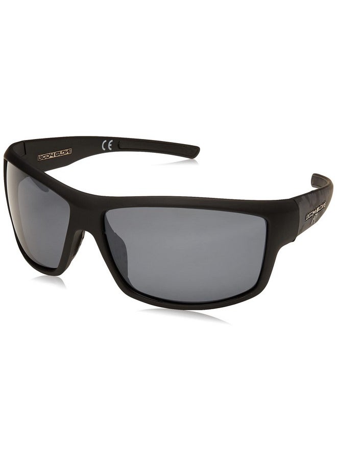 Body Glove Men'S Huntington Beach Sunglasses Polarized Wrap Matte Black Rubberized 61 Mm  - Image 1