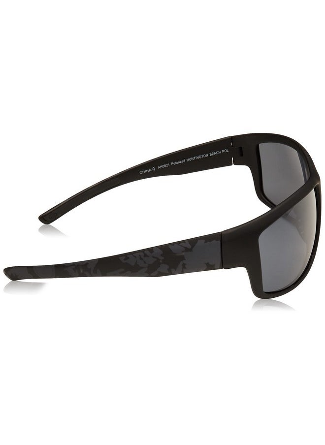 Body Glove Men'S Huntington Beach Sunglasses Polarized Wrap Matte Black Rubberized 61 Mm  - Image 3
