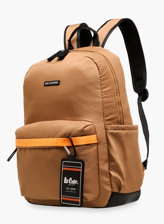 لي كوبر Colourblock Backpack with Adjustable Shoulder Straps and Zip Closure - 13x30x41 cm