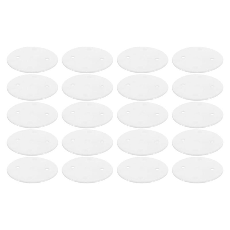 White Plastic Round Electrical Box Cover Plates Ceiling Blank Stamped Covers 20 Pack - Image 2