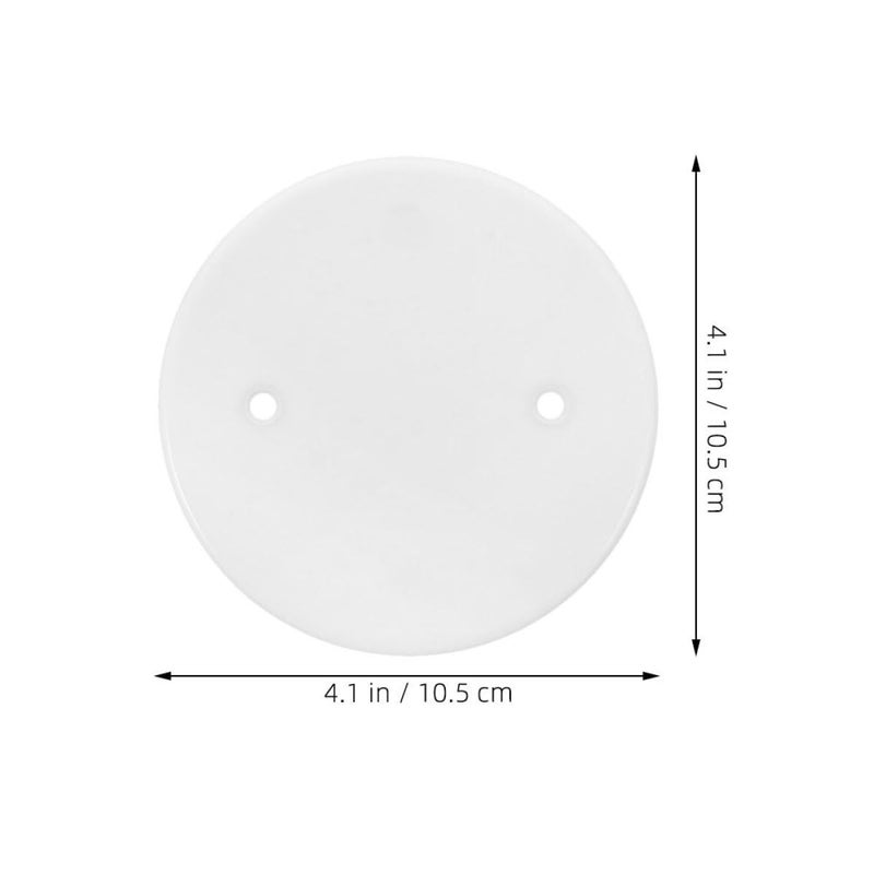 White Plastic Round Electrical Box Cover Plates Ceiling Blank Stamped Covers 20 Pack - Image 3