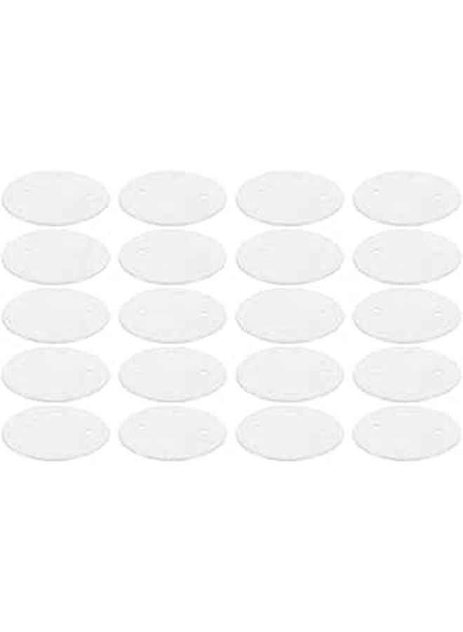 White Plastic Round Electrical Box Cover Plates Ceiling Blank Stamped Covers 20 Pack - Image 1