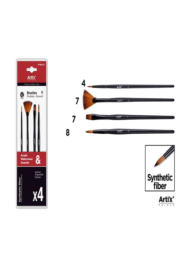 Artix Synthetic Fiber Brushes 4PCS 