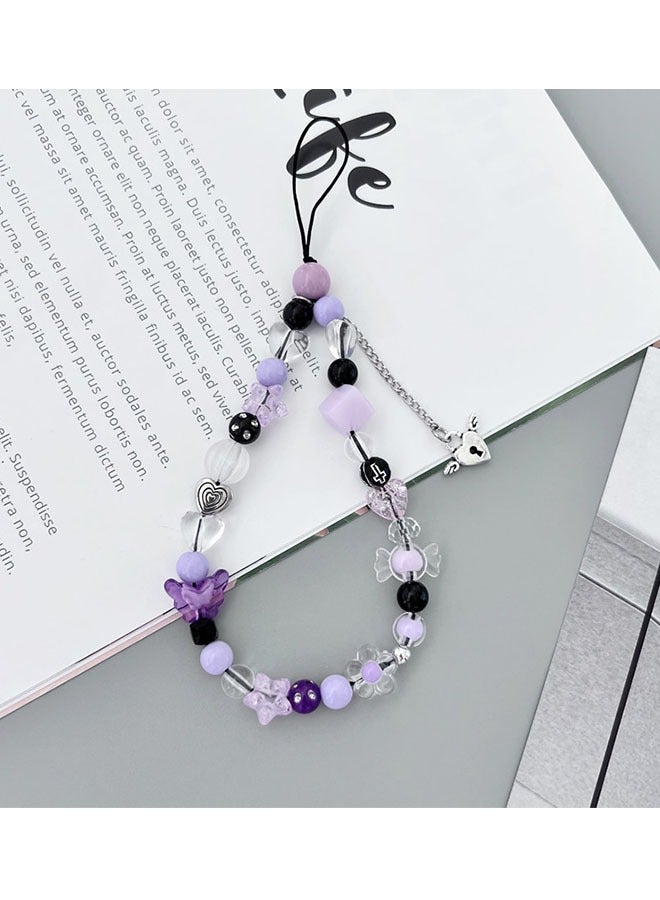 ZVEV 3 قطع سحر الهاتف المصنوع من الخرز، سحر تزيين القرطاسية حزام الهاتف الخرز لانيارد المعصم سلسلة الهاتف الجذابة سحر حزام الهاتف لموسم العودة إلى المدرسة - Image 3