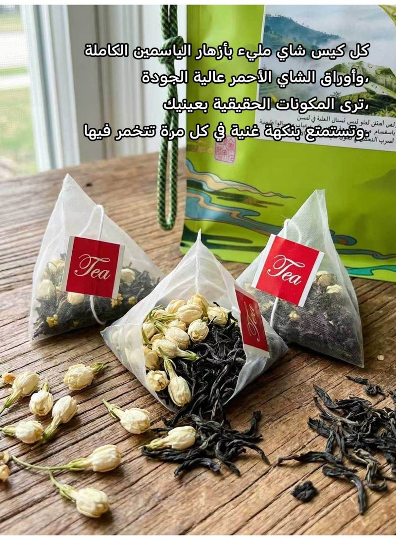 شاي أسود مع أزهار الياسمين الحقيقية - مزيج عطري زهري، 20 كيس شاي - Image 2