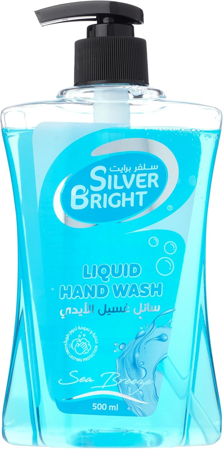 silver bright Blue Liquid Hand Soap 500ml, Pack of 2 - Image 1