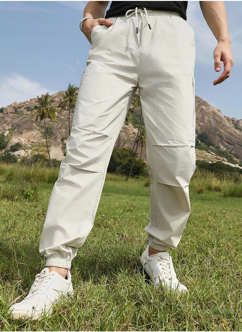 كامبوس سوترا Men's Saltbox Beige Parachute Utility Trousers