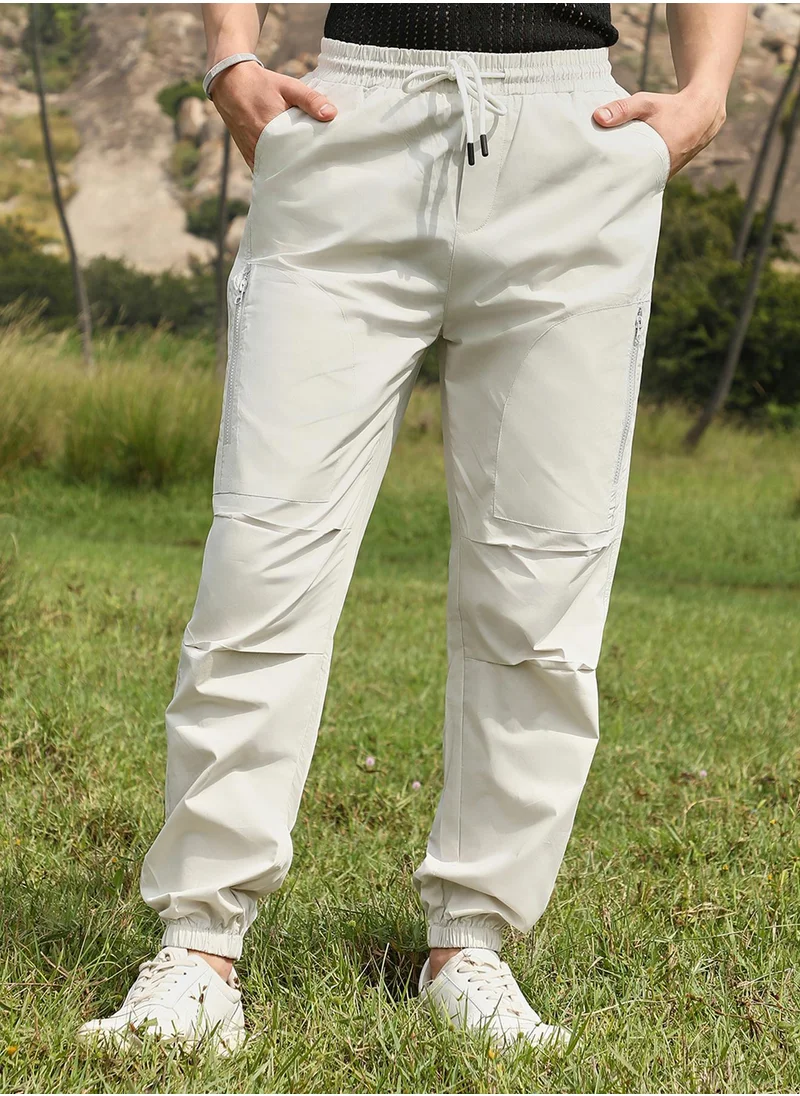 كامبوس سوترا Men's Saltbox Beige Parachute Utility Trousers