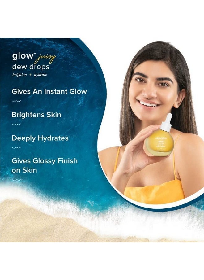 Aqualogica - Glow+ Juicy Dew Drops Illuminating Serum For Instant Glow For Men & Women - With Papaya & Vitamin C -For Glowing, Oily & Dry Skin 30Ml - Image 1