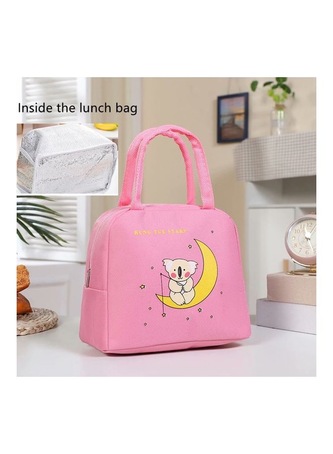 Y&D Moon Koala Pattern Insulated Lunch Bag Pink 20.5x18x15cm  - Image 2