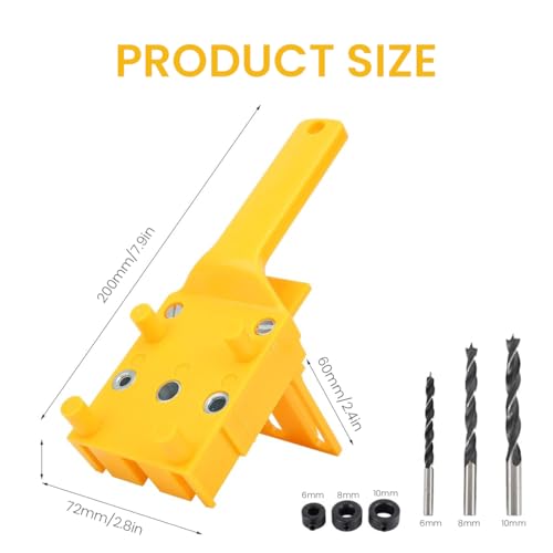 Serplex® 8Pcs Hole Drilling Locator Tool Set Includes 3 Dril Bits, Drilling Bushings Self Centering Doweling Jig Hole Drilling Locator Tool with Handle Multi Hole Drilling Locator Tool for Wooden Work - Image 2