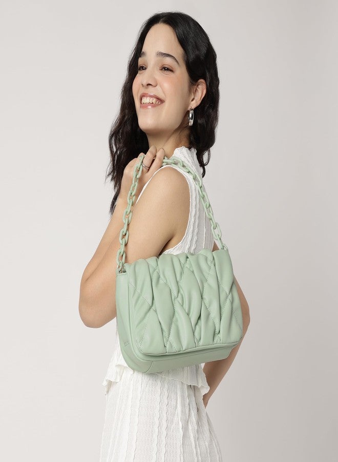 Fastrack Sculptural Satchel Bag for Women | Faux Leather Handbag with Dual Straps, Structured Silhouette and Organiser Pockets | Elegant Everyday Bag for Work, Brunch and Evening Outings - Image 2