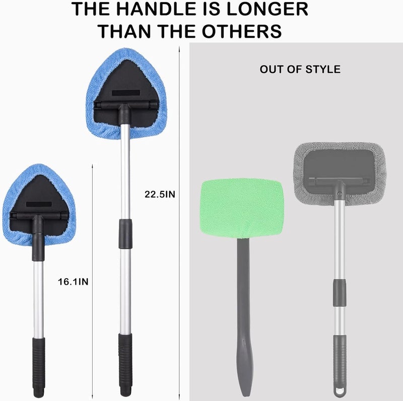 DEUVUO Car Windscreen Cleaner with Extendable Handle and Microfiber Pads - Image 5
