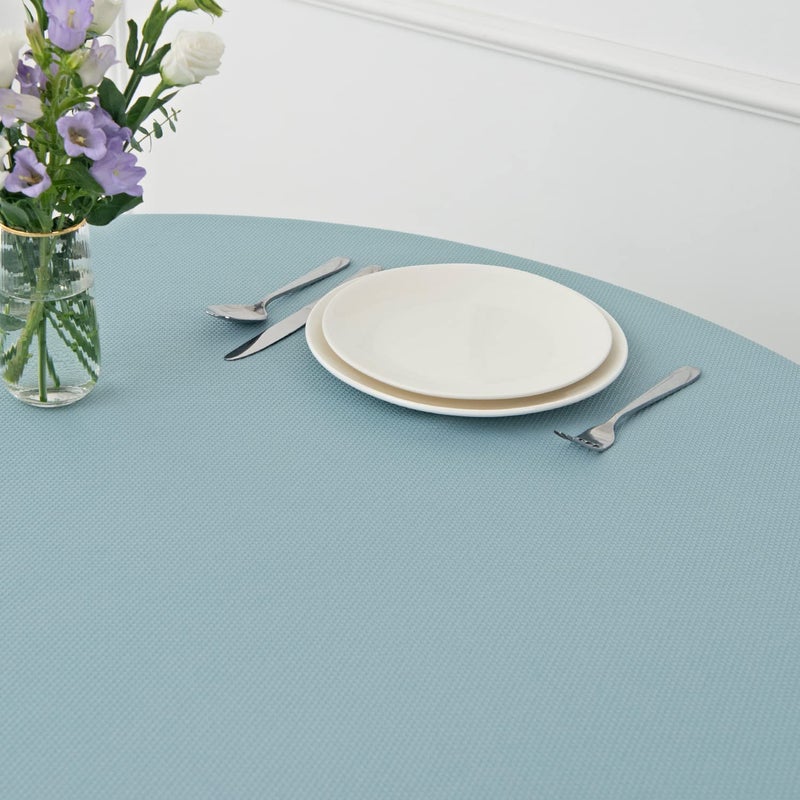 maxmill Round Textured Tablecloth Spill-Proof Wrinkle Free Soft Jacquard Table Cloth for Circular Table Cover  for Dining Room Buffet Banquet Parties Holiday Dinner  70 Inch Dusty Blue - Image 5