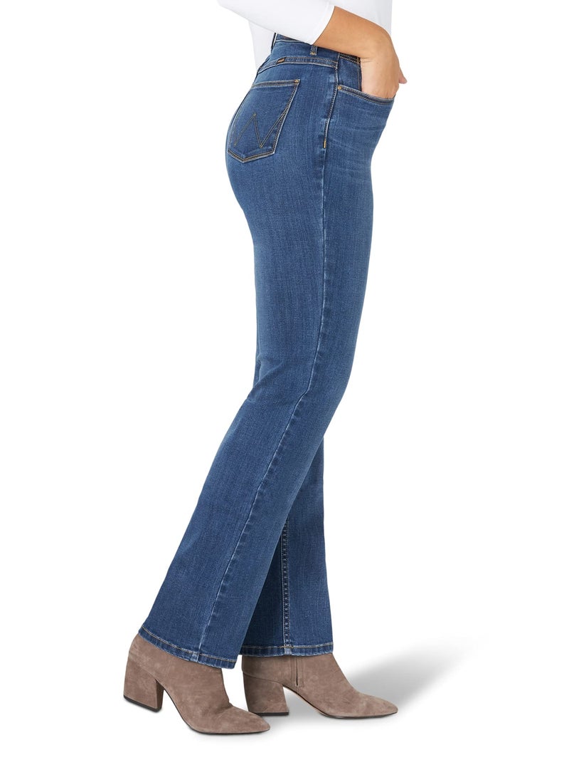 Wrangler Womens High Rise True Straight Fit Jeans  Hudson  18-30 US - Image 3