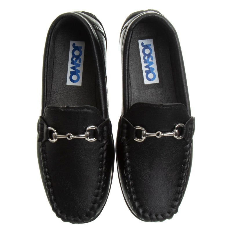 Josmo Boys Moccasin Driving Loafers - Casual Dress Penny Slip On Boat Shoes - Black (6 Toddler) - Image 5