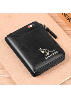 Benli Kangaroo 2003 Coin Purse Multi-card Slot Card Holder Anti-theft Brush Wallet Leather Material Cpact Size-Color:2003 Black