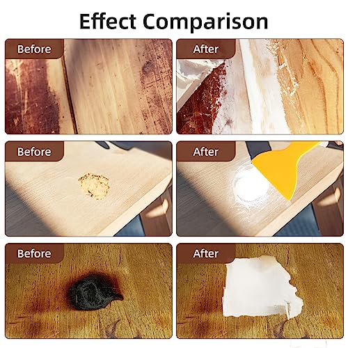 BONCART Wood Filler,Wood Putty,Wood Filler Paintable,Wood Repair Putty Stainable,9.87 Ounce White wood filler,Wood furniture repair kit,Quickly repair any broken and defective wooden furniture - Image 2