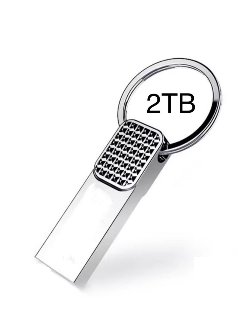 High-Speed 2TB USB Flash Drive – Sleek Metal Design Compatible with PC, TV, Car, and More - Image 1