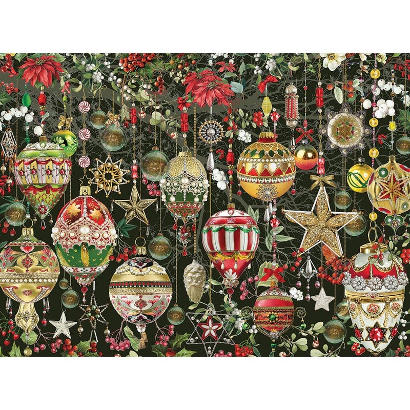 Bits and Pieces 500 Piece Jigsaw Puzzle for Adults Christmas Ornaments Holiday Tree Decoration Flowers Stars Winter Jigsaw Puzzle by Artist Barbara Behr Completed Puzzle Size 18 x 24 - Image 2