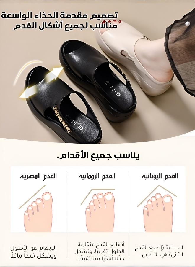 Women's Chunky Heel Sandals with Metal Chain, 8cm Heel - Image 4