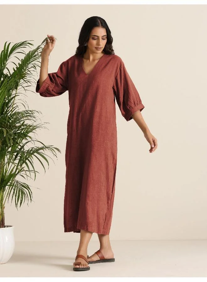 trueBrowns A-Line Linen Dress