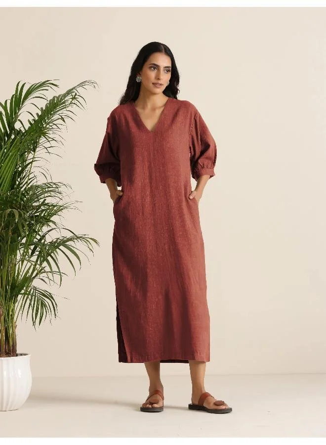trueBrowns A-Line Linen Dress