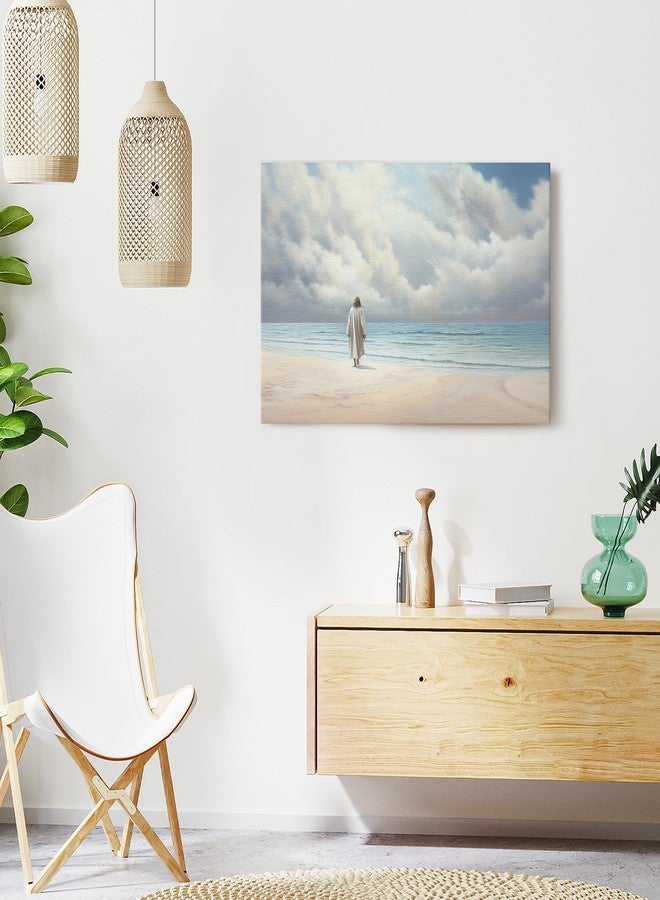 JBER Jesus Canvas Wall Art Pictures of Jesus Canvas Print Posters for Easter, Christian Wall Art Home Decor for Church Prayer Room Living Room Bedroom Office Home Decor 24×16 in Framed - Image 3