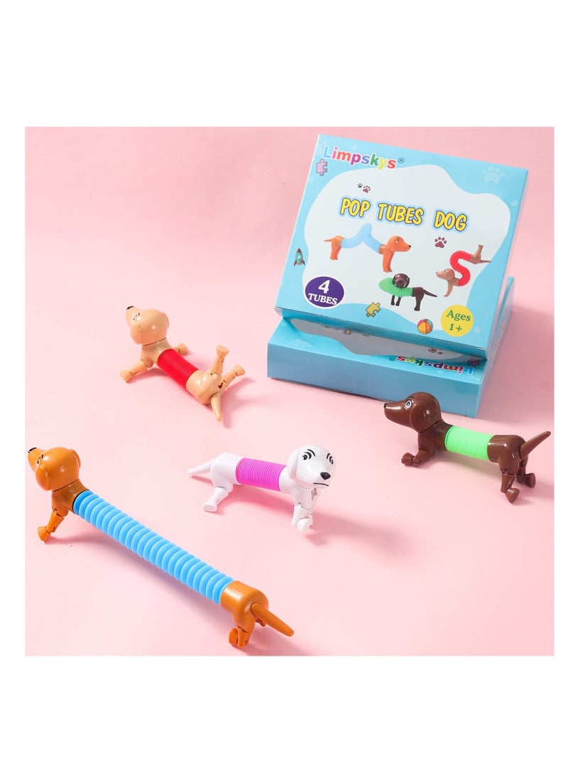 Excefore Dog pop Tubes, 8 Pcs Pop Tubes Animal Fidget Toys, Sensory Fidget Toys for Girls and Boys, Travel Toys, Dog Party Favors, Sensory Tubes (Random Color) - Image 3