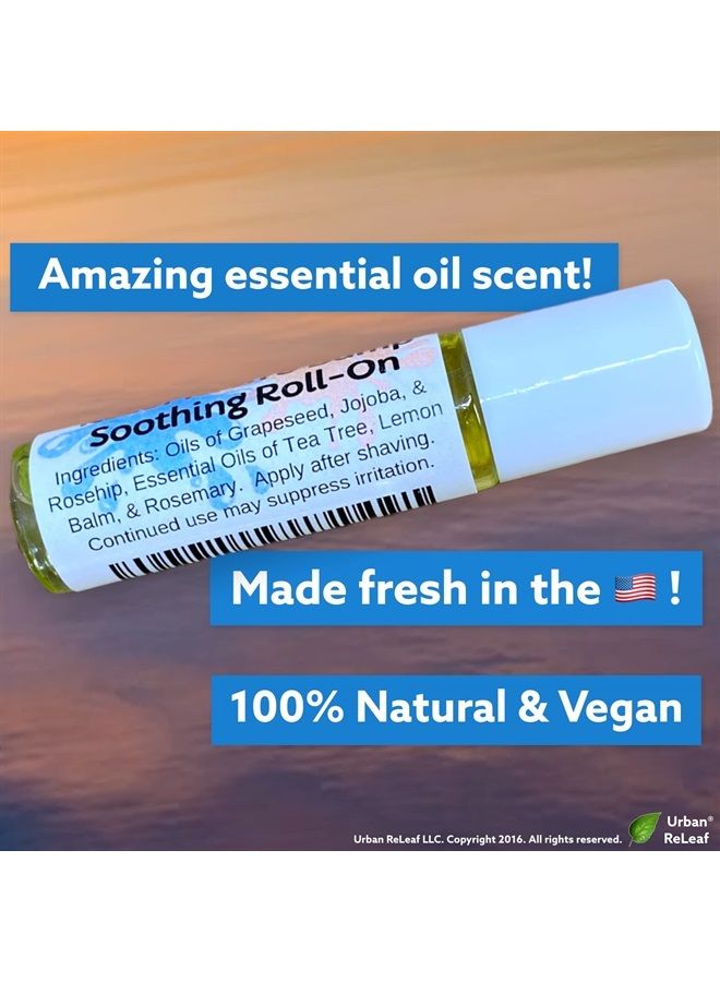 Urban ReLeaf Razor Rash & Bump Soothing Roll-On. Shrink Ingrown Hair Irritation, Help Itchy Red Skin. For Face, Neck, Bikini, Body. 100% Natural, Vegan. Essential Blend! Smells Amazing, Works Great! - Image 3