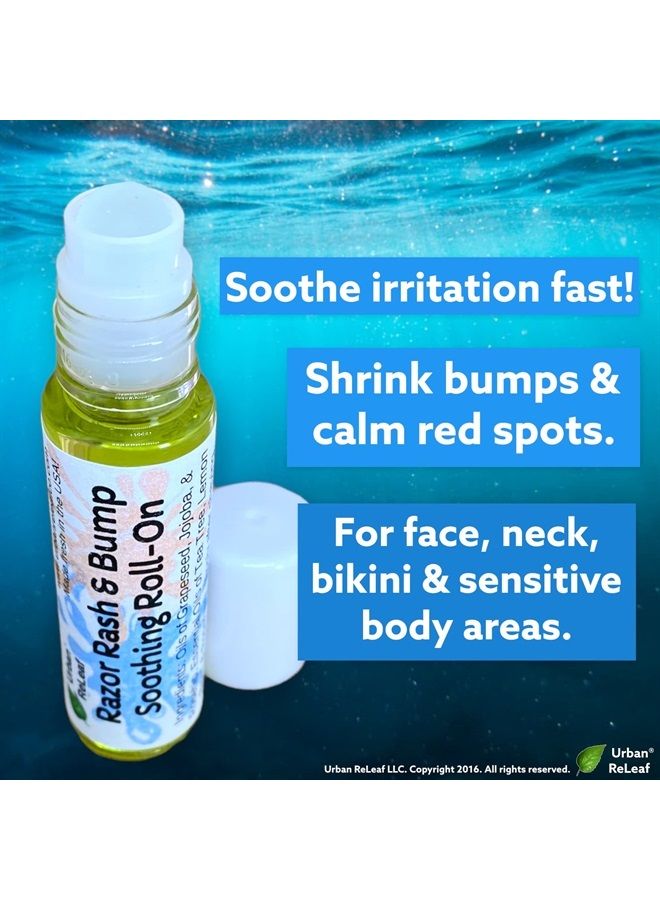 Urban ReLeaf Razor Rash & Bump Soothing Roll-On. Shrink Ingrown Hair Irritation, Help Itchy Red Skin. For Face, Neck, Bikini, Body. 100% Natural, Vegan. Essential Blend! Smells Amazing, Works Great! - Image 2