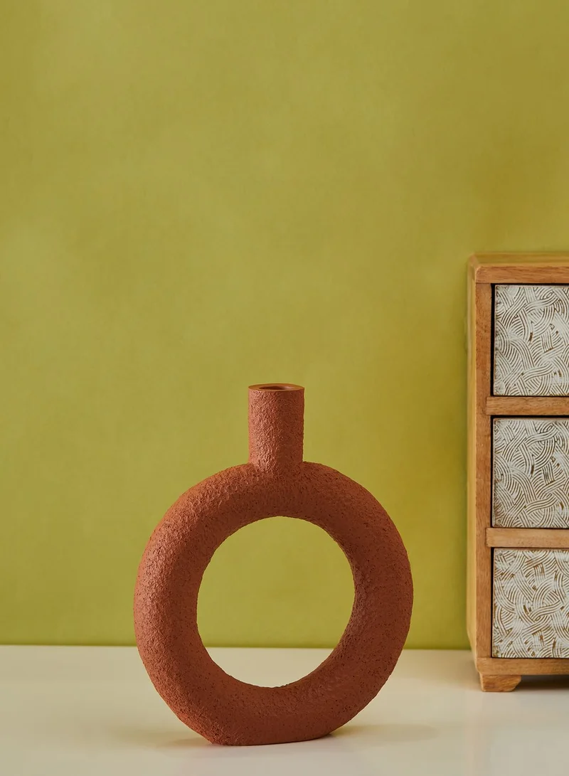 present time Ring Round Terracotta Vase