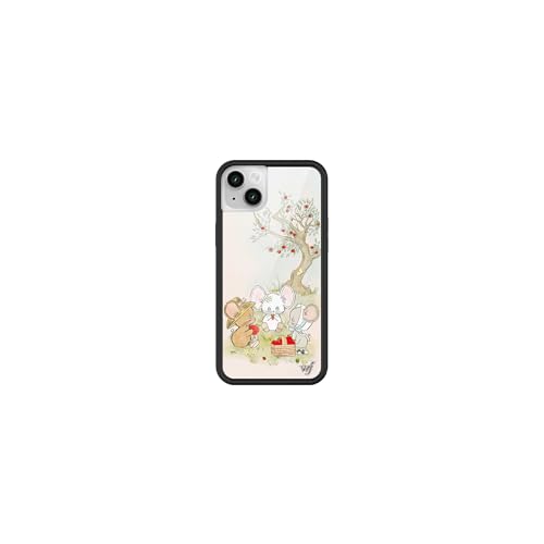 Wildflower Cases - Compatible with iPhone 13/14 | Protective Black Bumper, 6.5ft Drop Test Certified, Women Owned Small Business | Animals Picnic Dainty Aesthetic Cute Trendy | Mice Friends - Image 1