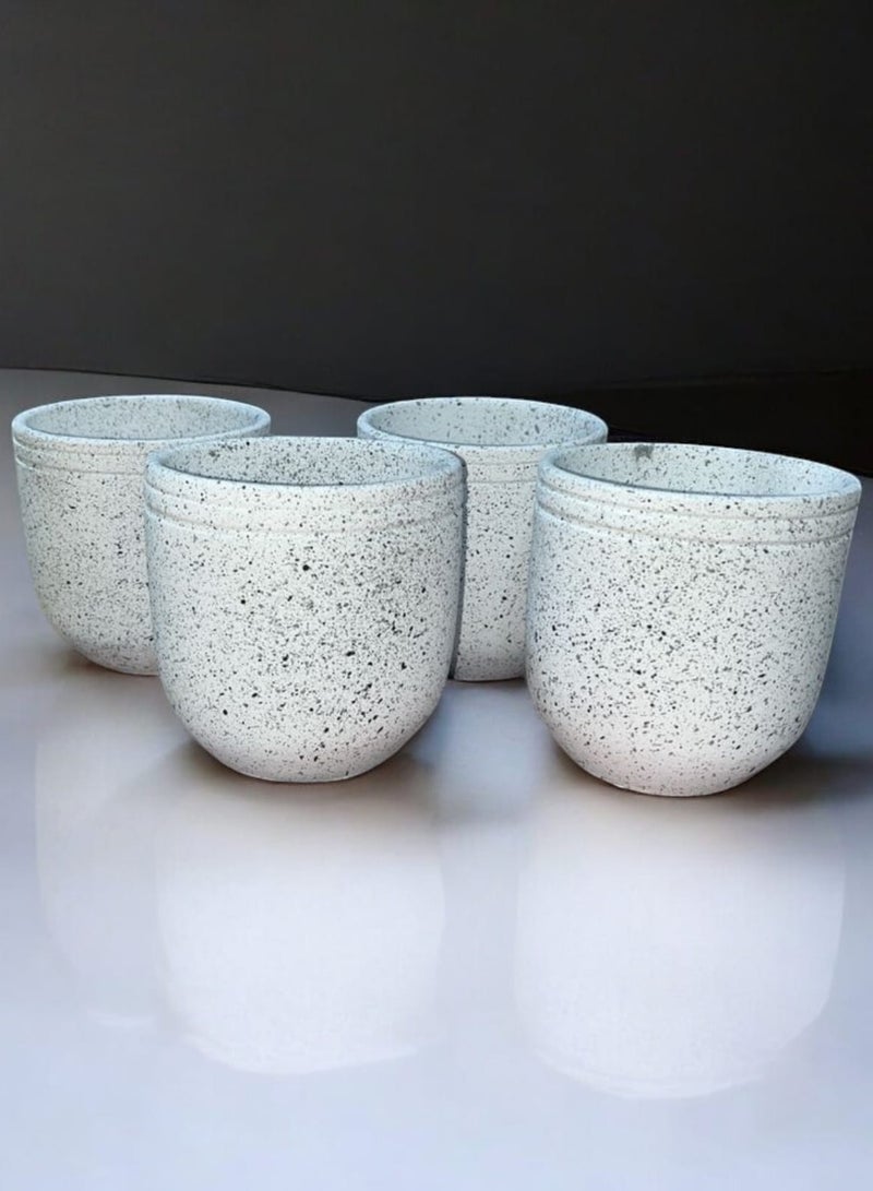 كلور زون بوتري 4 بوت زرع فخار للتلوين و الرسم - مقاس 10 سم لتزيين المكتب واكسسوارات المطبخ وديكور المنزل ، طين محروق - Image 1