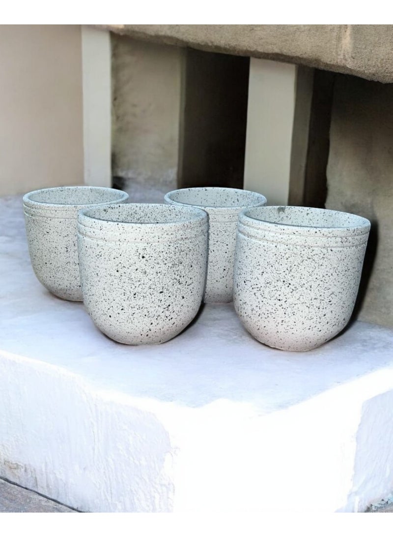 كلور زون بوتري 4 بوت زرع فخار للتلوين و الرسم - مقاس 10 سم لتزيين المكتب واكسسوارات المطبخ وديكور المنزل ، طين محروق - Image 2