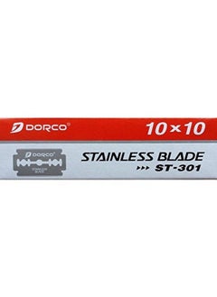 DORCO Double Edge Razor Platinum Stainless Blades Red St 301 Stainless (1 Box = 100 Blades)  - Image 3