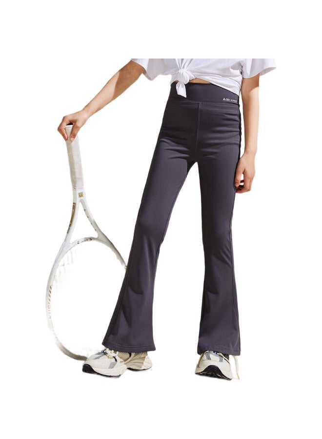 ASK JUNIOR بنطلون يوغا ضيق للفتيات من أسك جونيور، بنطلونات رياضية واسعة، بنطلونات متعددة الاستخدامات للأطفال، رمادي، مقاس 150 - Image 2