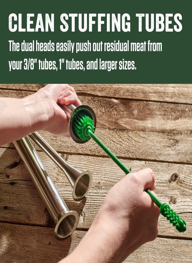 LEM Products Silicone Dual-Head Stuffing Tube Cleaning Brush, Bottle Brush, Green, 12" - Image 3