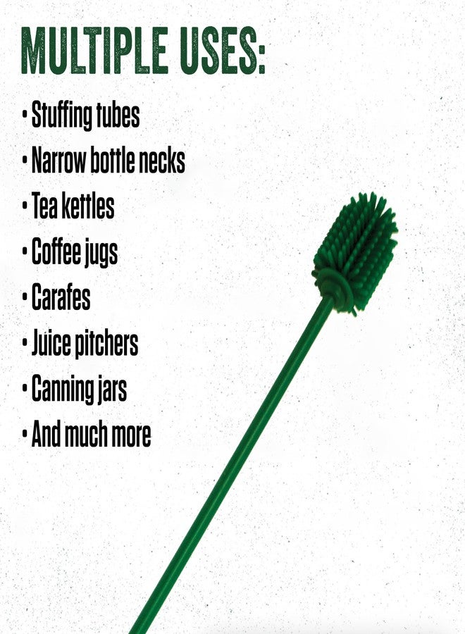 LEM Products Silicone Dual-Head Stuffing Tube Cleaning Brush, Bottle Brush, Green, 12" - Image 4